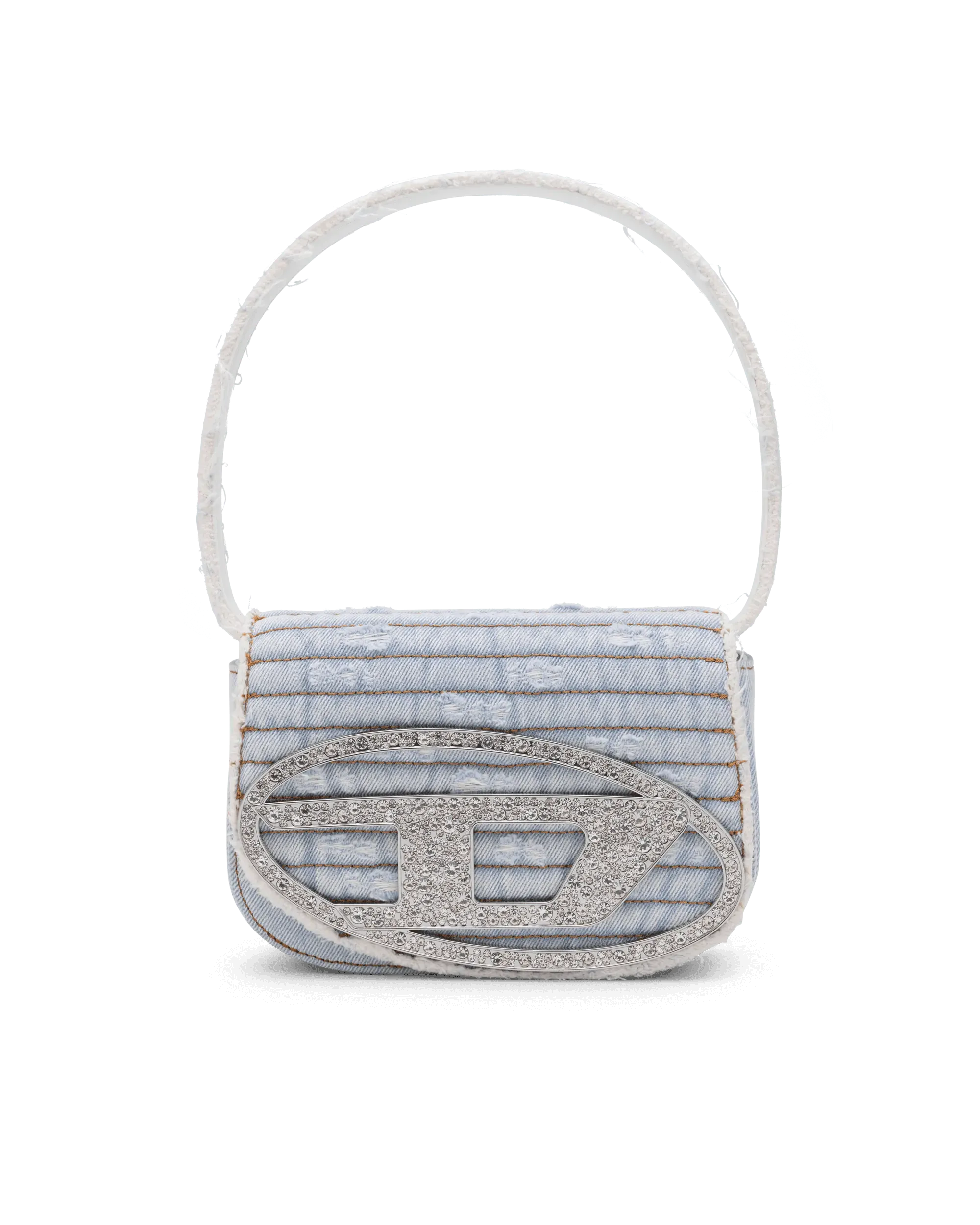 1DR Small Denim Crystal Shoulder Bag