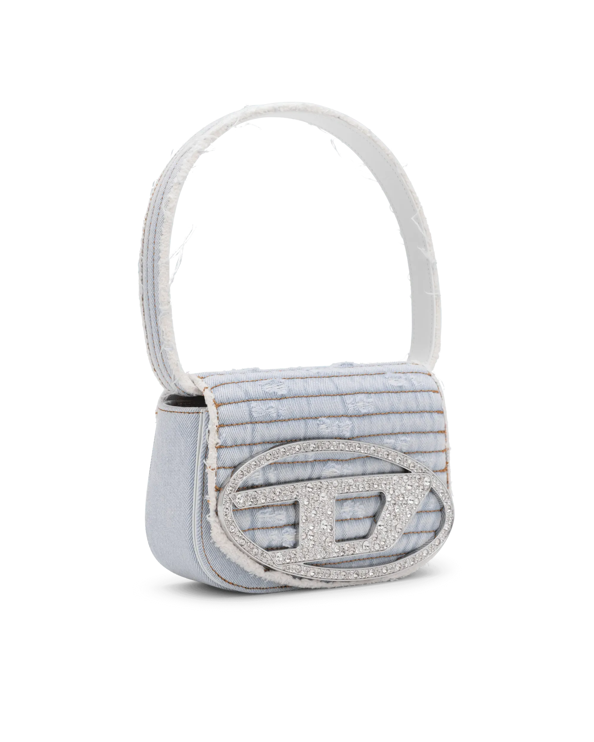 1DR Small Denim Crystal Shoulder Bag