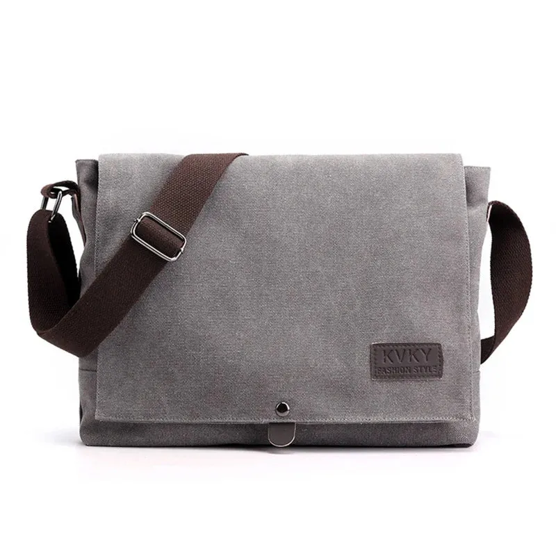 2024 Men Bags Male Canvas Shoulder Bags Unisex Crossbody Messenger Bags Large Retro Satchels for Travel Envelope Briefcase Tote
