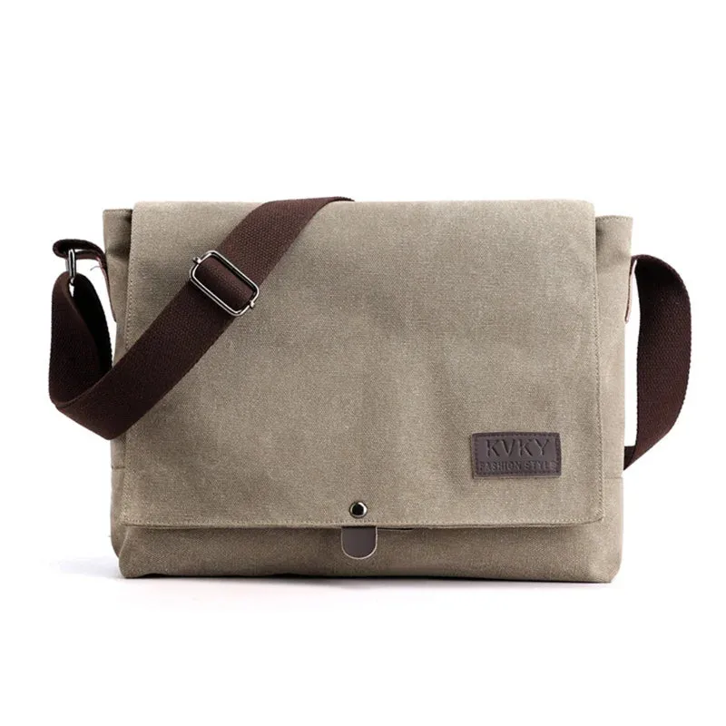 2024 Men Bags Male Canvas Shoulder Bags Unisex Crossbody Messenger Bags Large Retro Satchels for Travel Envelope Briefcase Tote