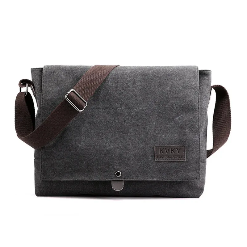 2024 Men Bags Male Canvas Shoulder Bags Unisex Crossbody Messenger Bags Large Retro Satchels for Travel Envelope Briefcase Tote