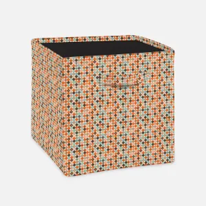 Abstract Retro Foldable Open Storage Bin | Organizer Box, Toy Basket, Shelf Box, Laundry Bag | Canvas Fabric