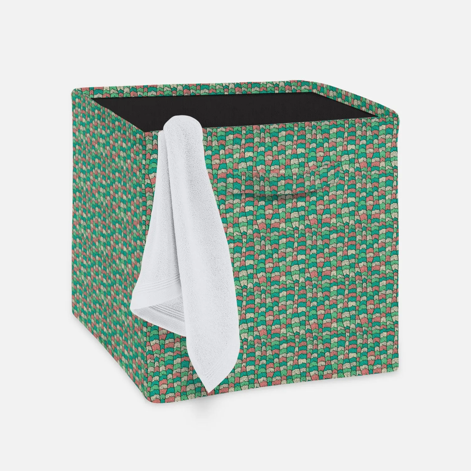 Abstract Waves Foldable Open Storage Bin | Organizer Box, Toy Basket, Shelf Box, Laundry Bag | Canvas Fabric