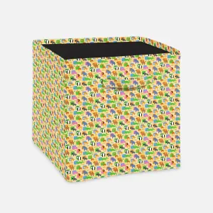 African Animals Foldable Open Storage Bin | Organizer Box, Toy Basket, Shelf Box, Laundry Bag | Canvas Fabric