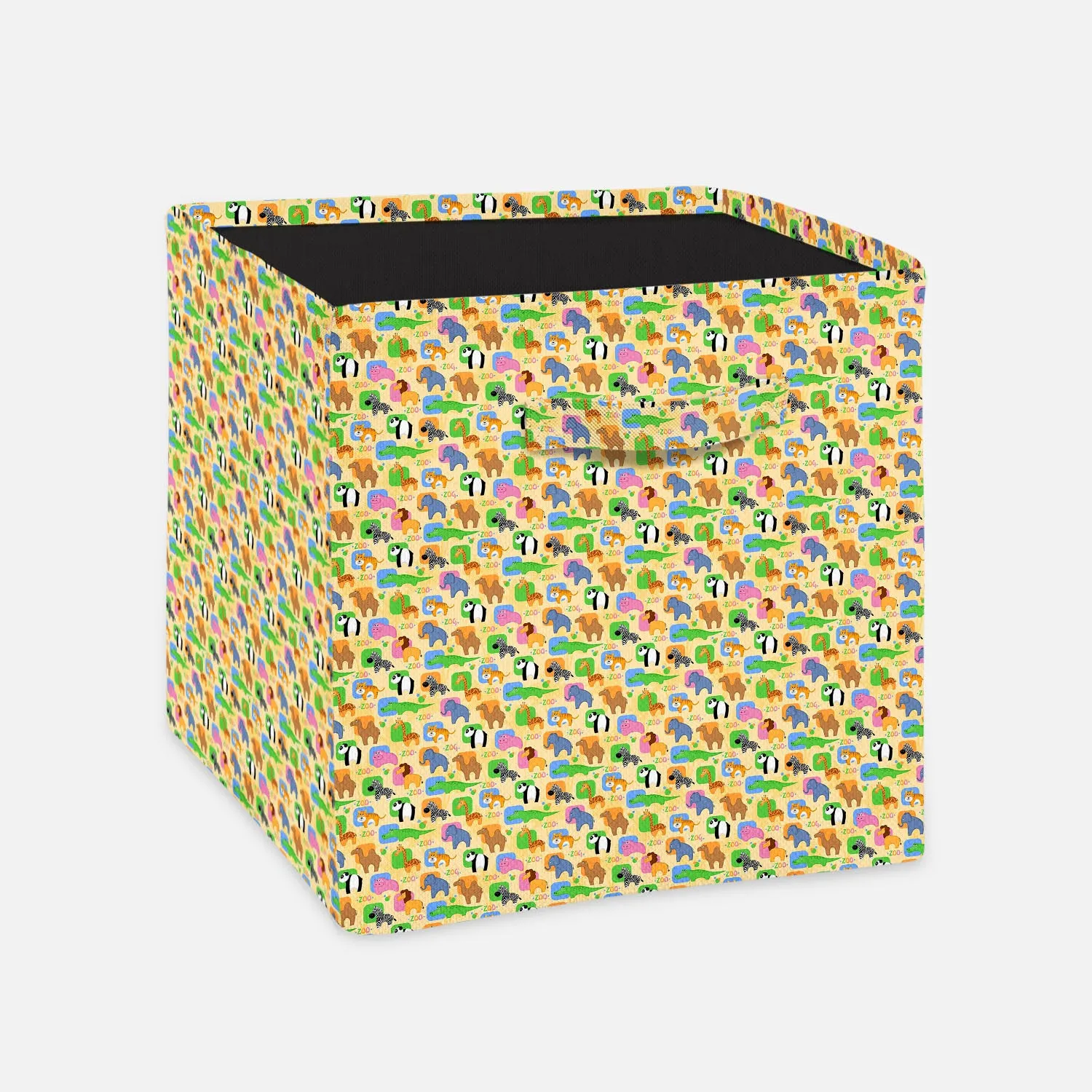 African Animals Foldable Open Storage Bin | Organizer Box, Toy Basket, Shelf Box, Laundry Bag | Canvas Fabric