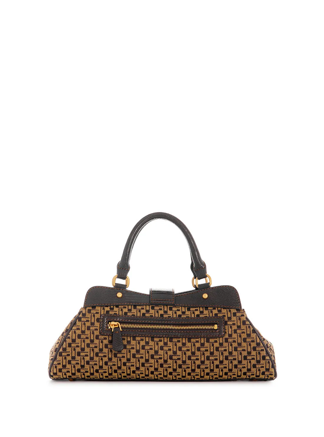 Brown Logo Belle Vintage Small Girlfriend Satchel Bag
