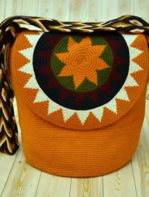 Colored Hand-Knitted Wayuu Bucket Bag