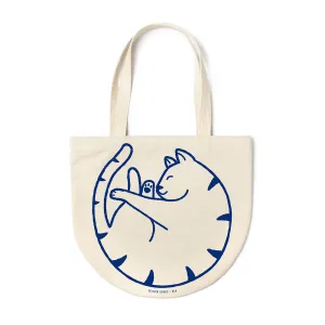 Curled Cat round tote