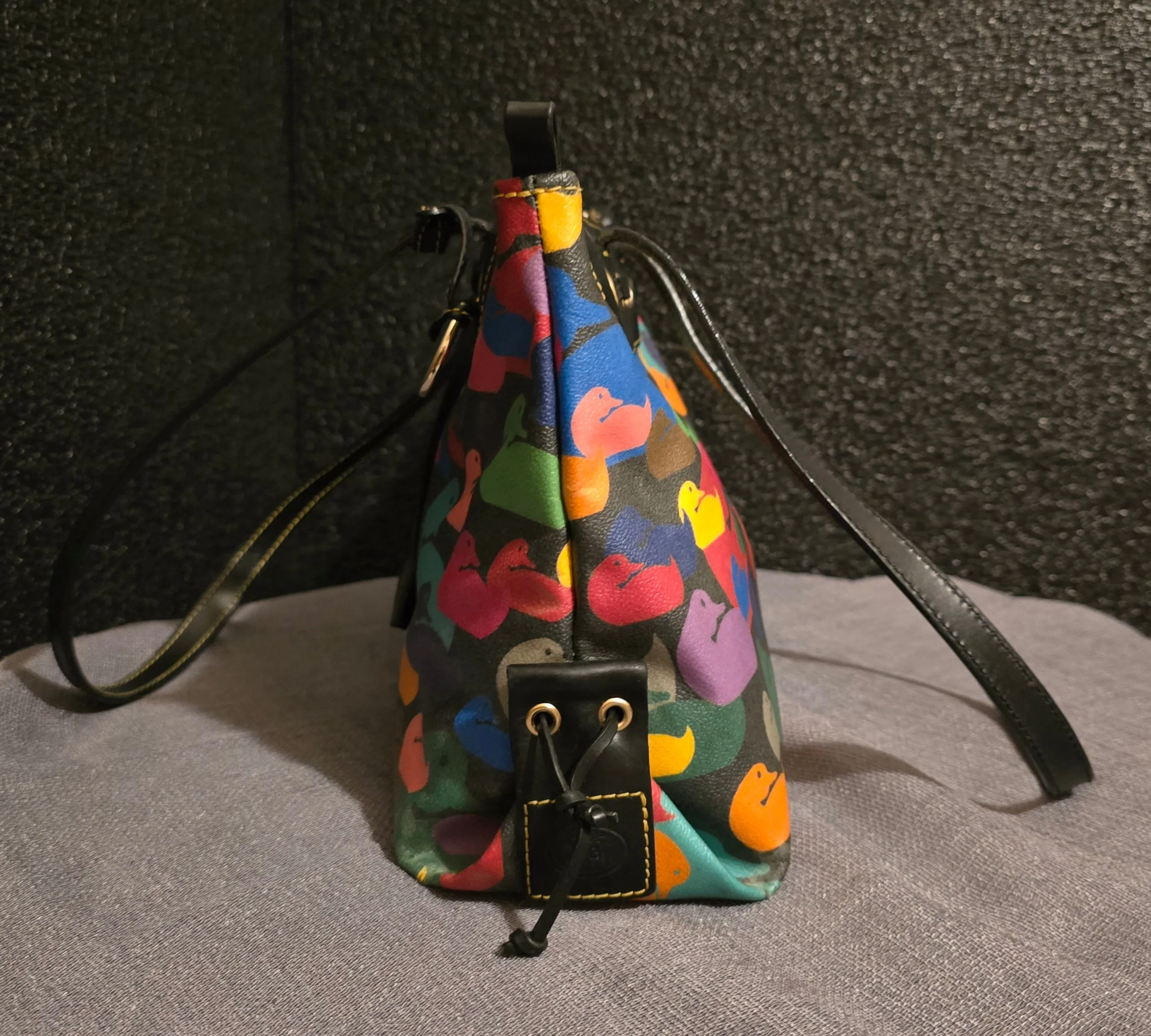 Dooney Bourke Vintage Rainbow Duck Tote Shoulderbag Satchel with DB Accessory