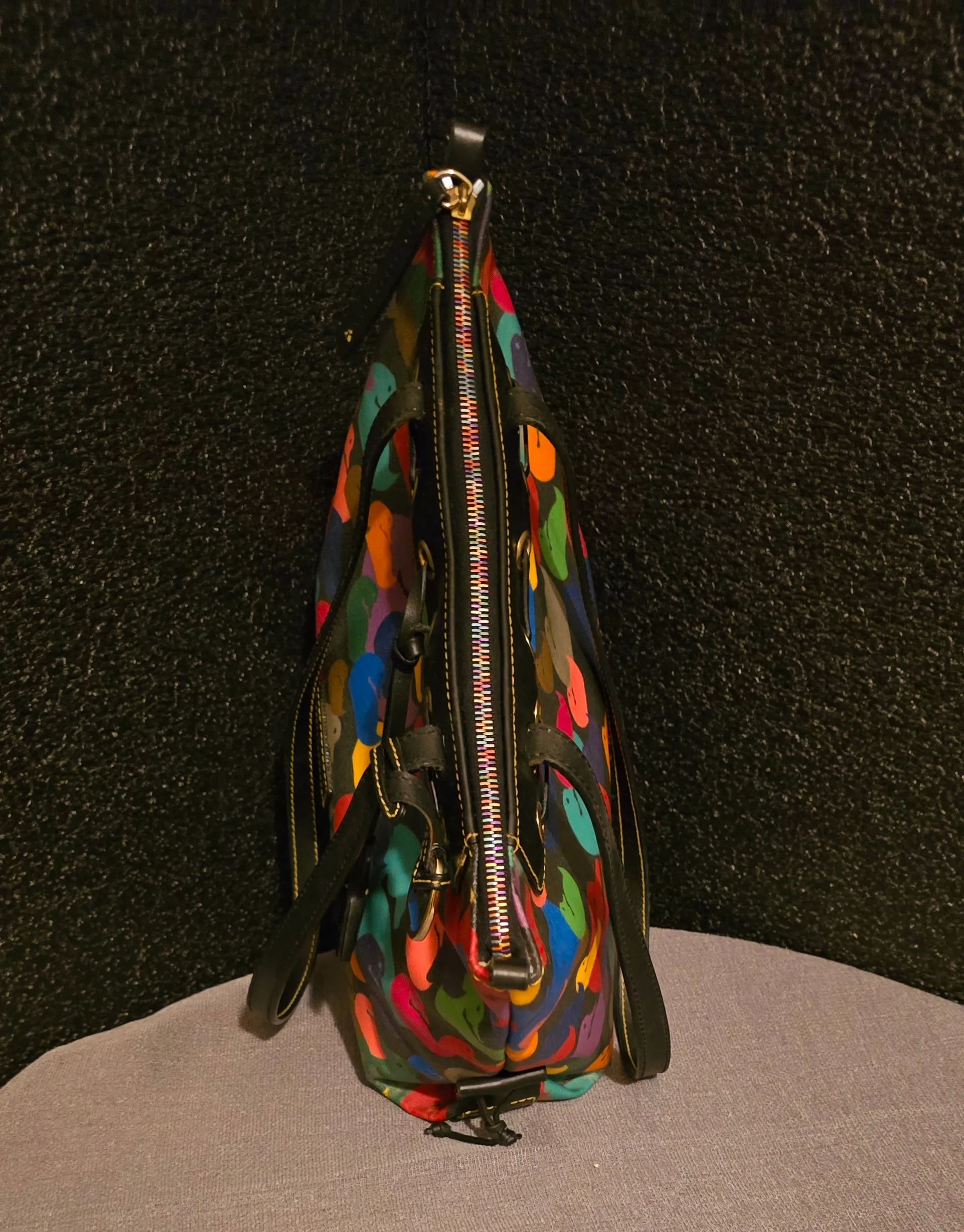 Dooney Bourke Vintage Rainbow Duck Tote Shoulderbag Satchel with DB Accessory