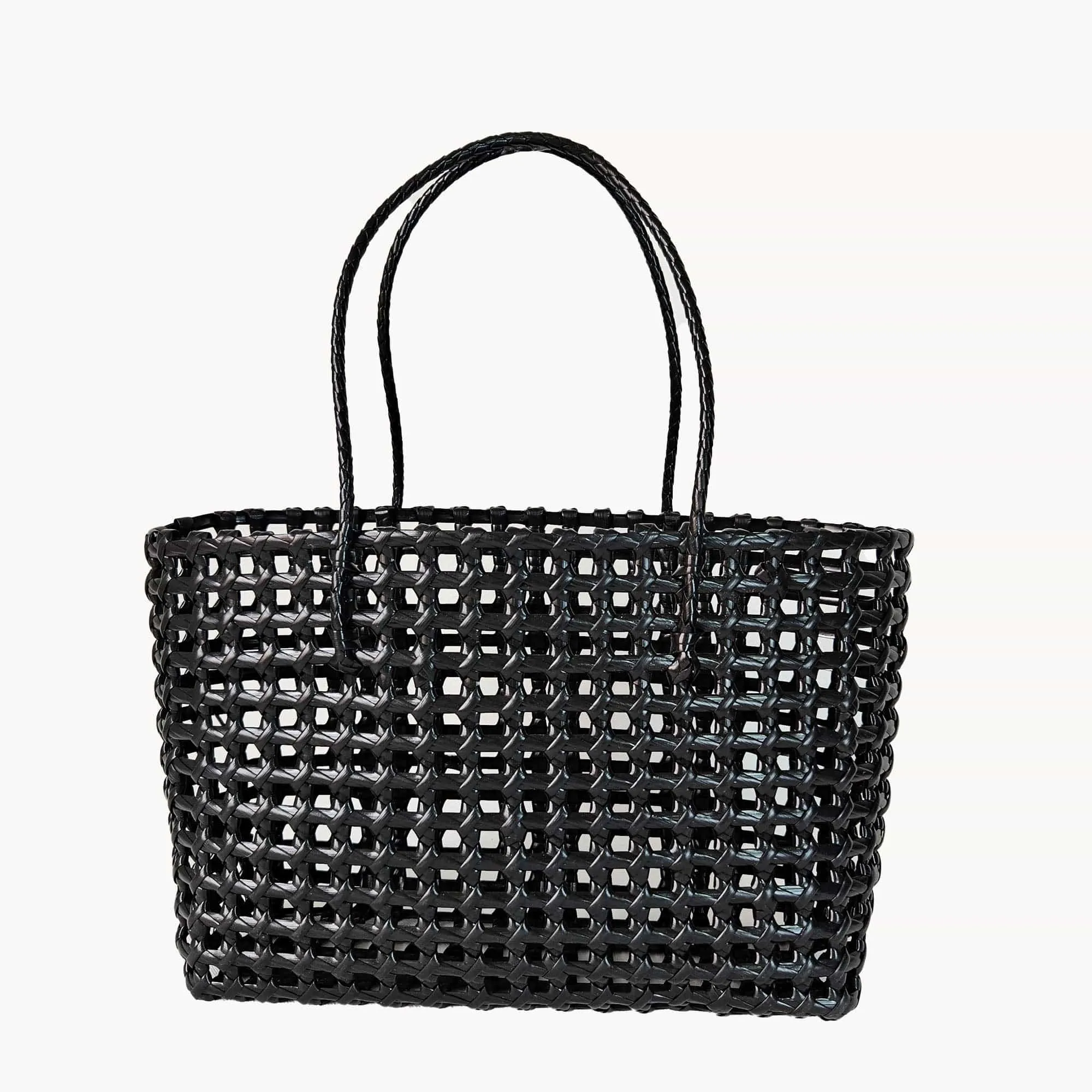 FA0005 Elysa See Through Hand Woven Eco Plastic Tote Bag
