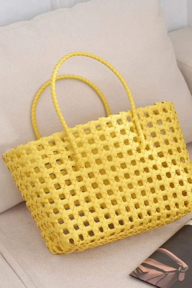 FA0005 Elysa See Through Hand Woven Eco Plastic Tote Bag