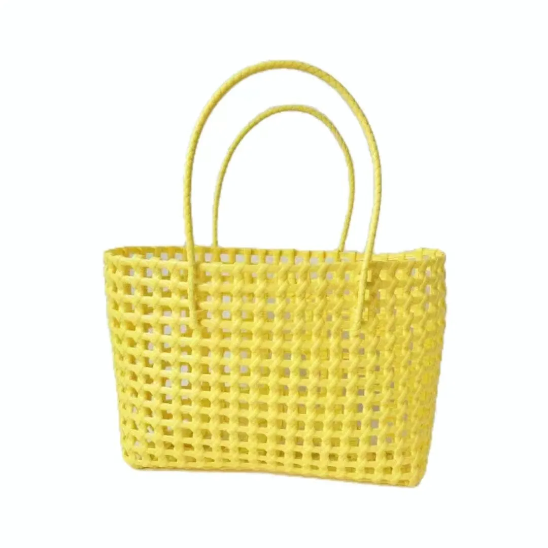 FA0005 Elysa See Through Hand Woven Eco Plastic Tote Bag