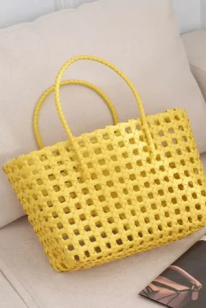 FA0005 Elysa See Through Hand Woven Eco Plastic Tote Bag