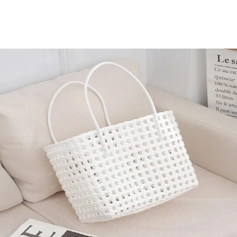 FA0005 Elysa See Through Hand Woven Eco Plastic Tote Bag