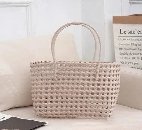 FA0005 Elysa See Through Hand Woven Eco Plastic Tote Bag