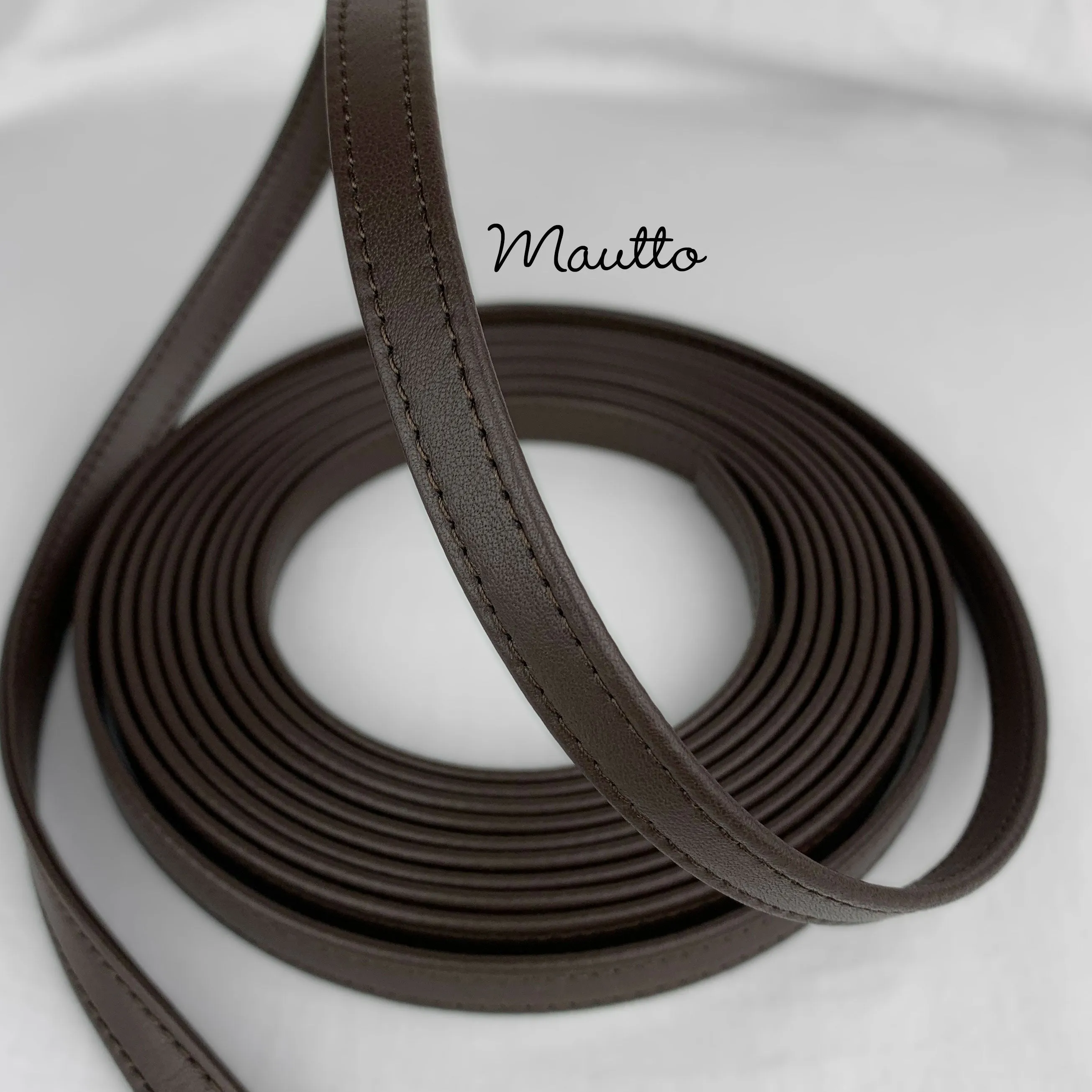 Finished Dark Brown Leather Strapping - 1/2 inch (0.5") Wide - for DIY, Leathercraftiing, Repair & more