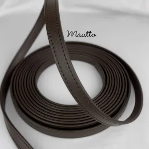 Finished Dark Brown Leather Strapping - 1/2 inch (0.5") Wide - for DIY, Leathercraftiing, Repair & more