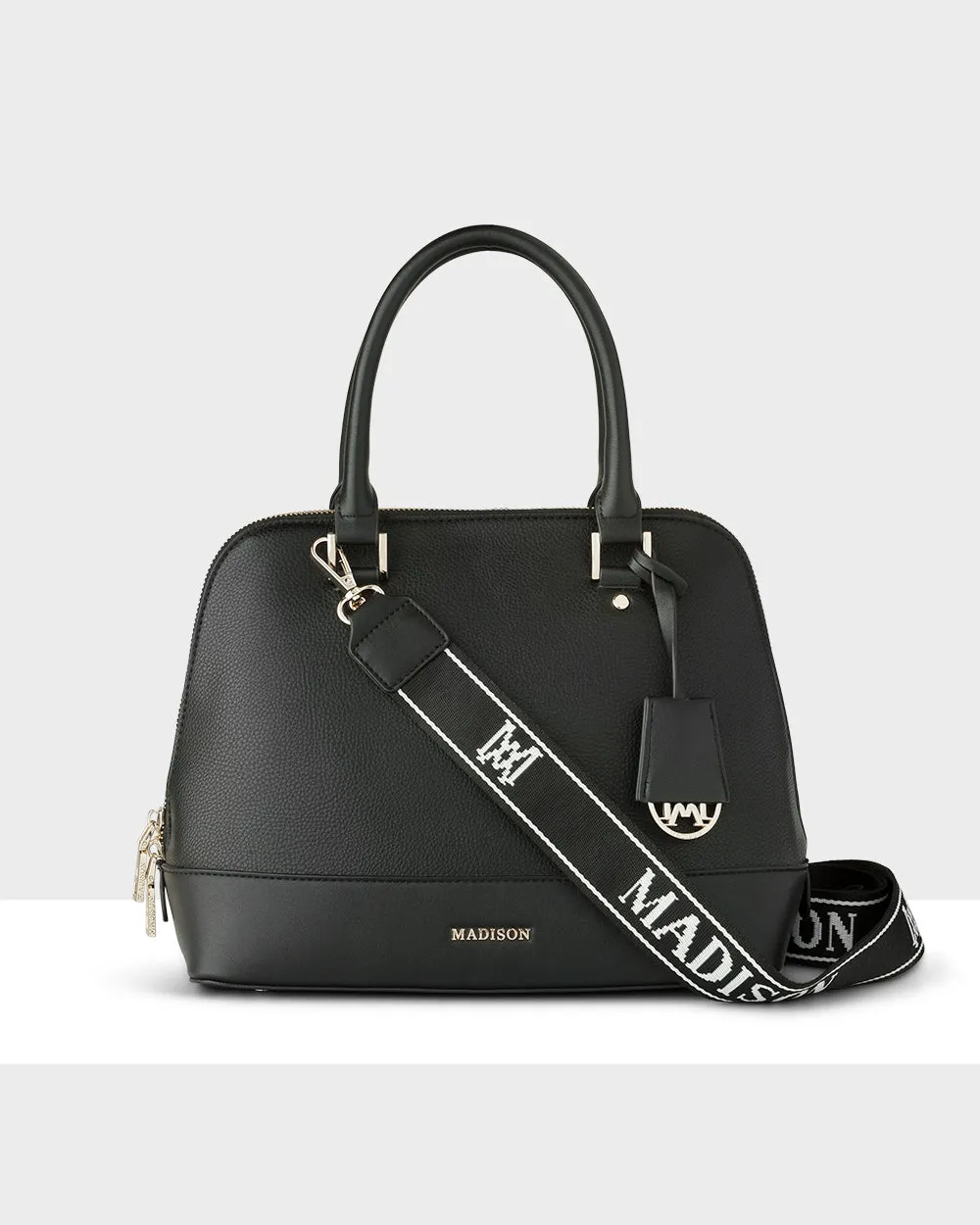 Grace Medium Dome Satchel Bag   Monogram Stripe Bag Strap