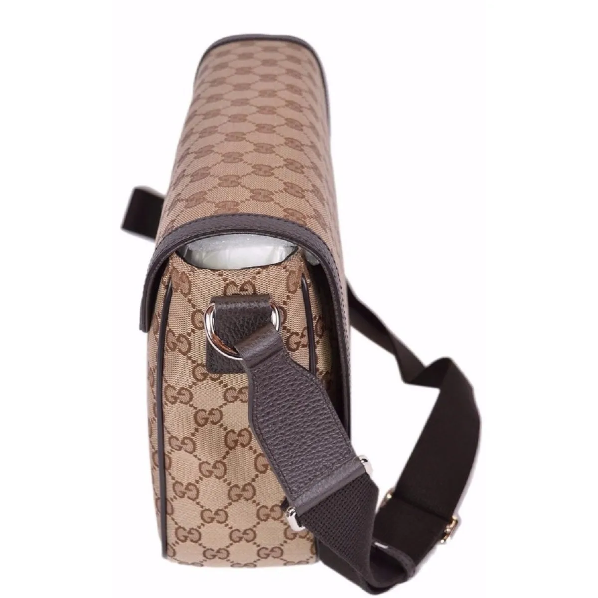 Gucci GG Guccissima Large Beige Canvas Crossbody Messenger Bag 449171