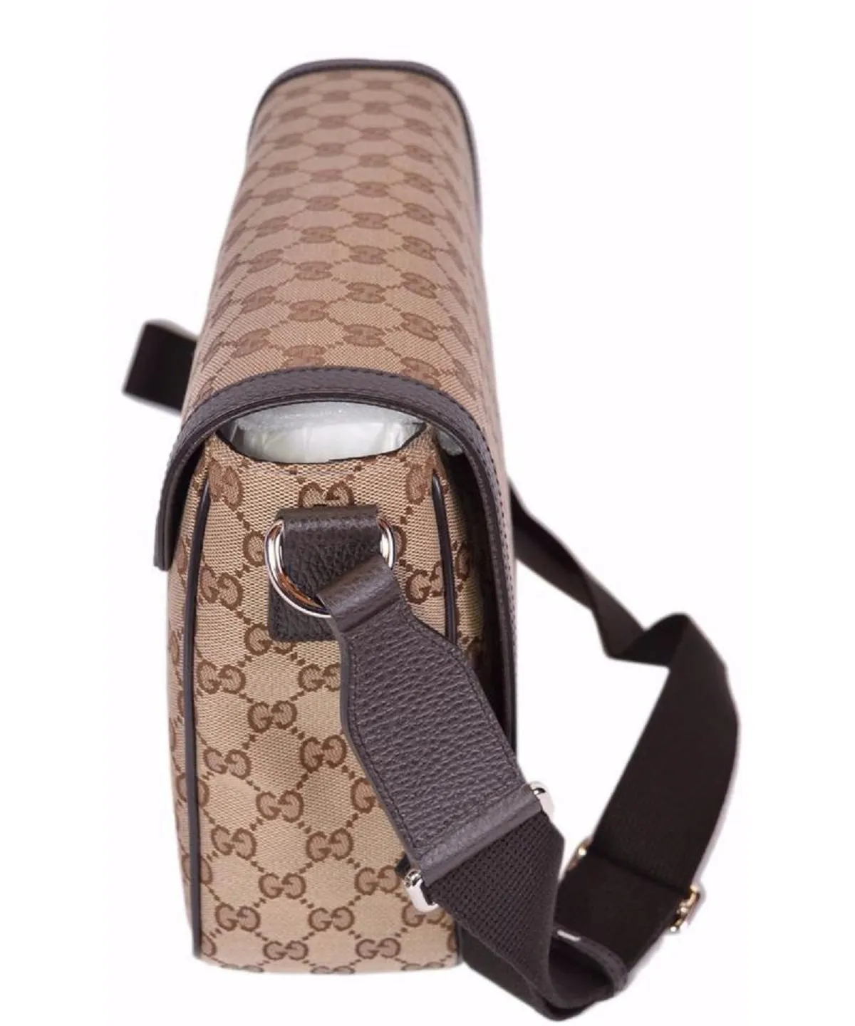 Gucci GG Guccissima Large Beige Canvas Crossbody Messenger Bag 449171