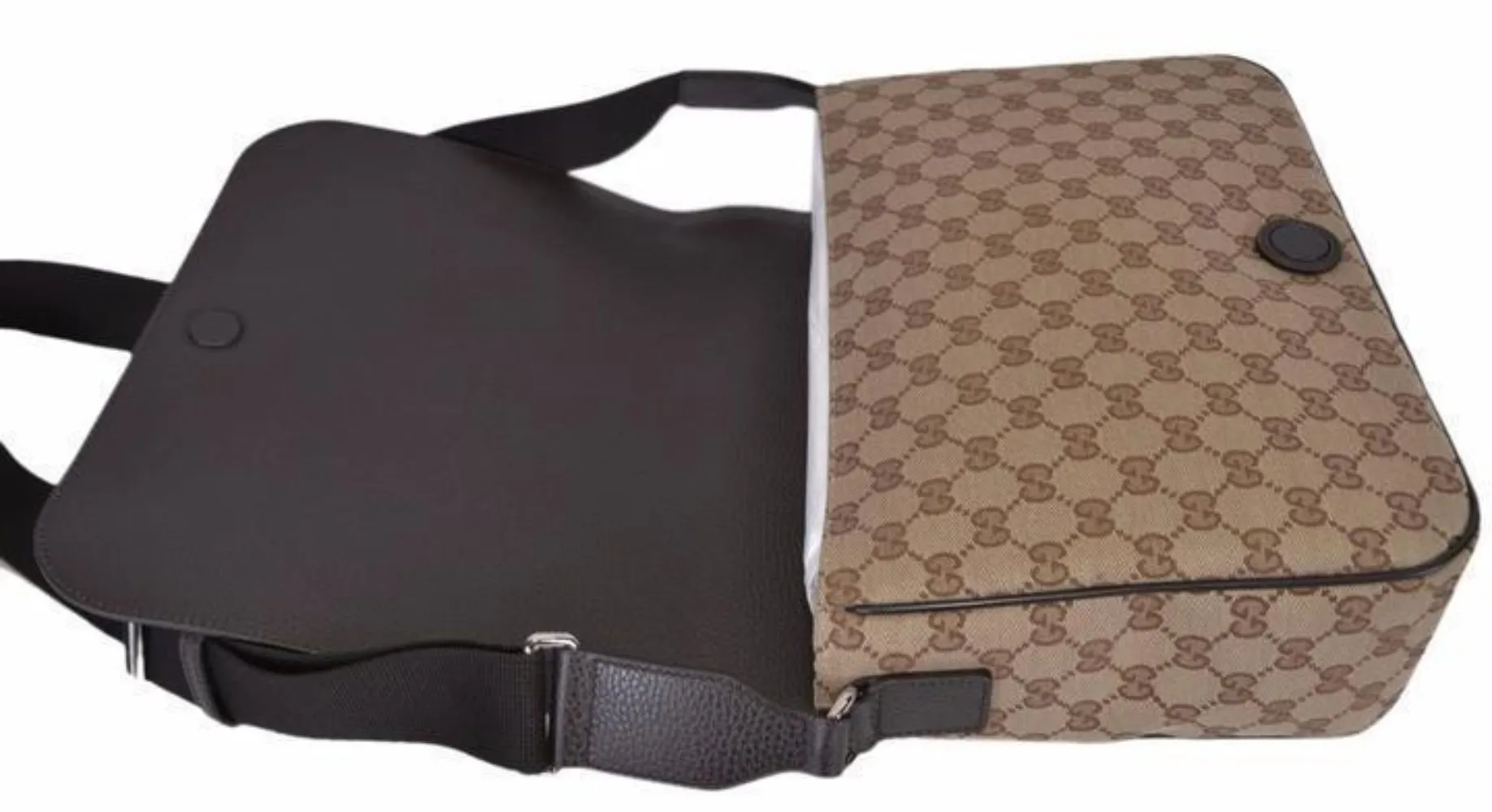 Gucci GG Guccissima Large Beige Canvas Crossbody Messenger Bag 449171