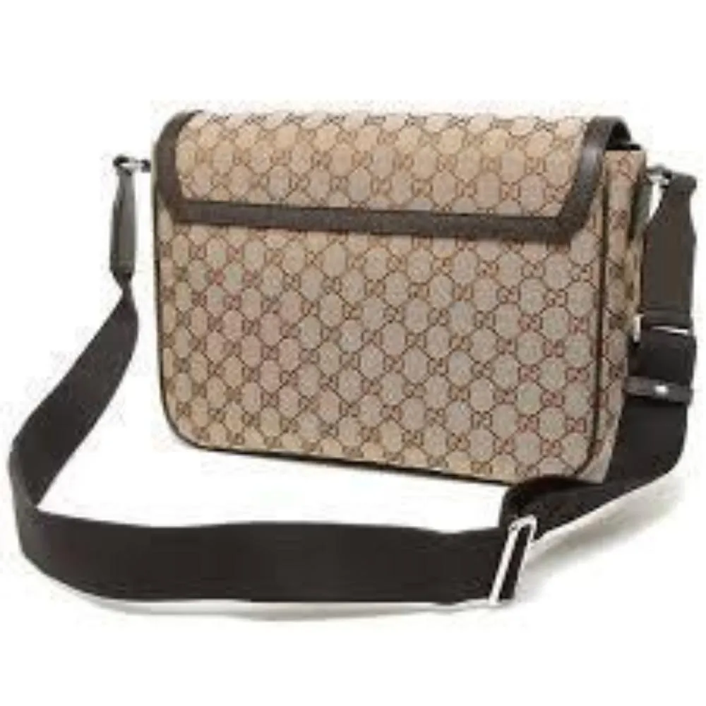Gucci GG Guccissima Large Beige Canvas Crossbody Messenger Bag 449171