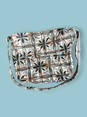 Hand Printed Satchel Frangipani Check