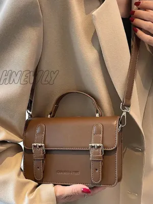 Hnewly - Minimalist Buckle Decor Satchel Bag  - Women Satchels