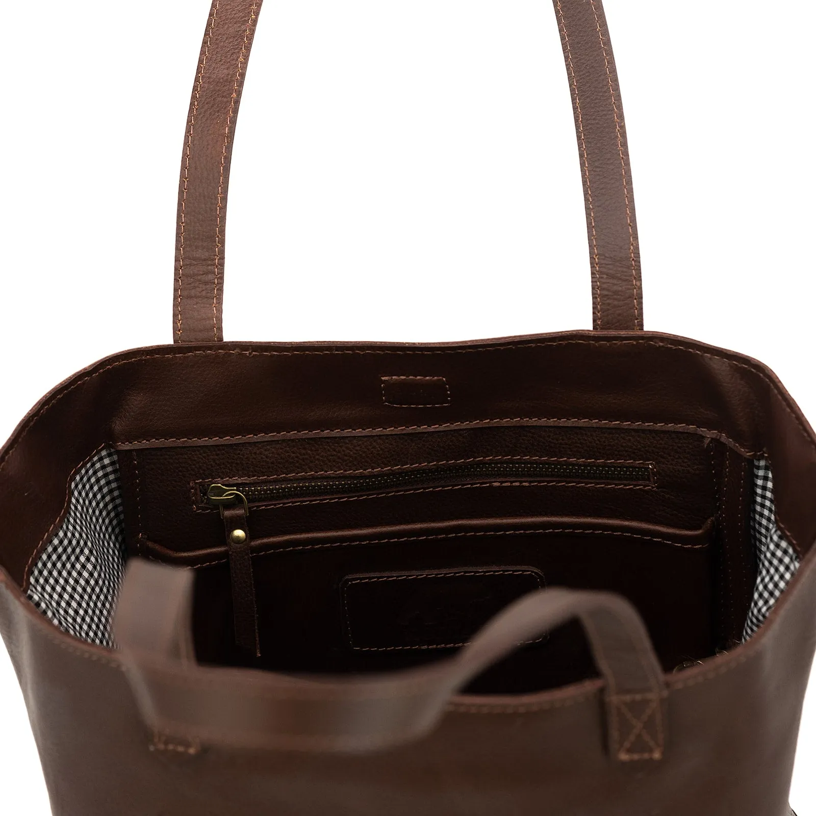 Juneau Leather Tote w/ Pocket