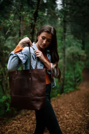 Juneau Leather Tote w/ Pocket