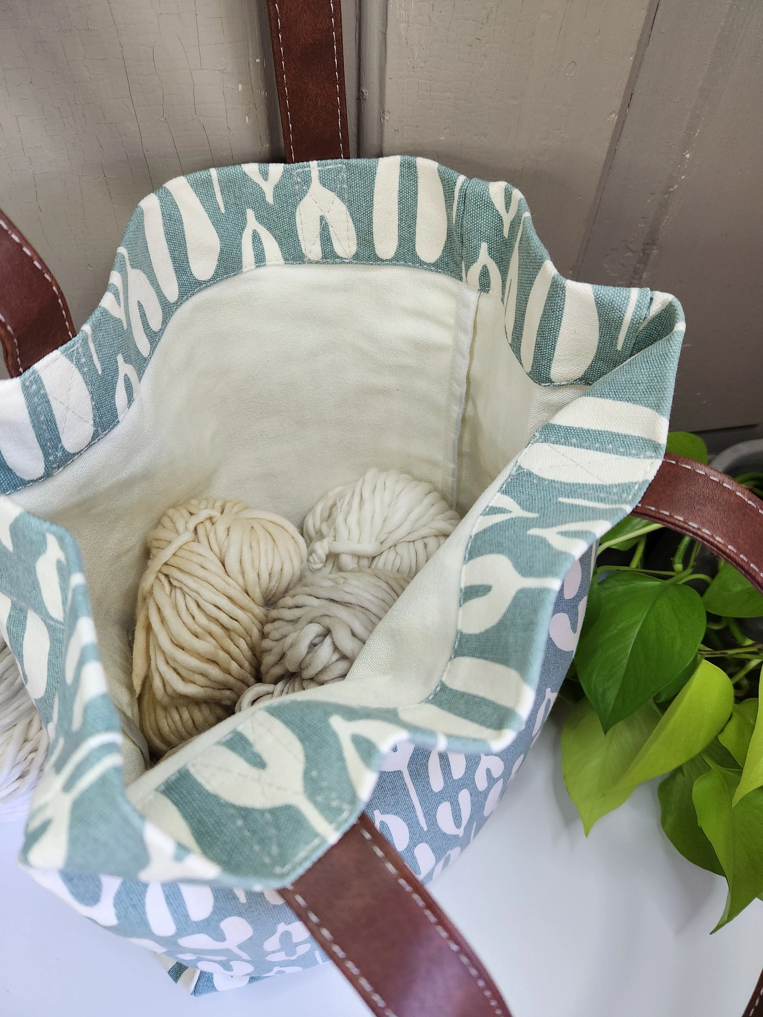Knitting Project Bag, Market Tote, Rosendals