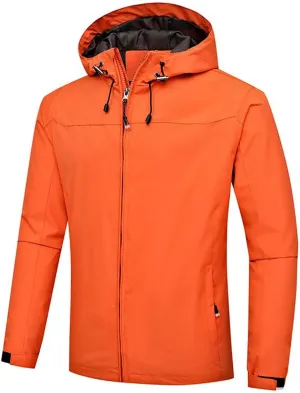 Mens Waterproof Rain Jacket Fall Lightweight Packable Breathable Hooded Raincoat Windproof Durable For Hiking Travel