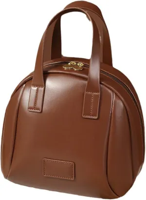 Multi-Layered Shell-Shaped Cosmetic Bag, 2025 Portable PU Leather Waterproof Handbag Style Cosmetic Pouch, Makeup Bag with Compartments (Brown)