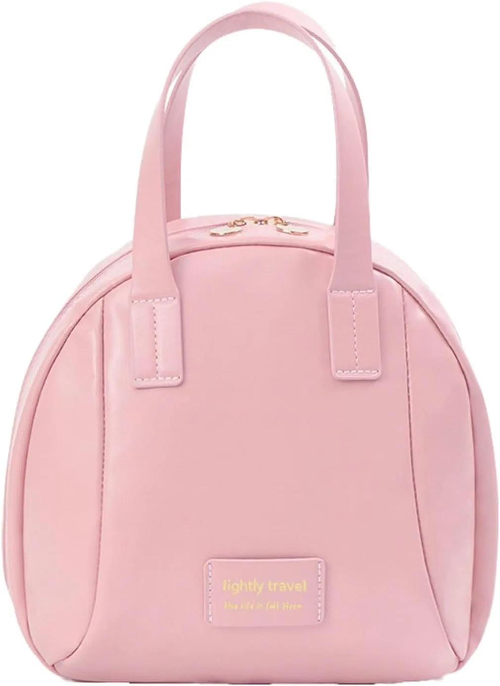 Multi-Layered Shell-Shaped Cosmetic Bag, 2025 Portable PU Leather Waterproof Handbag Style Cosmetic Pouch, Makeup Bag with Compartments (Pink)