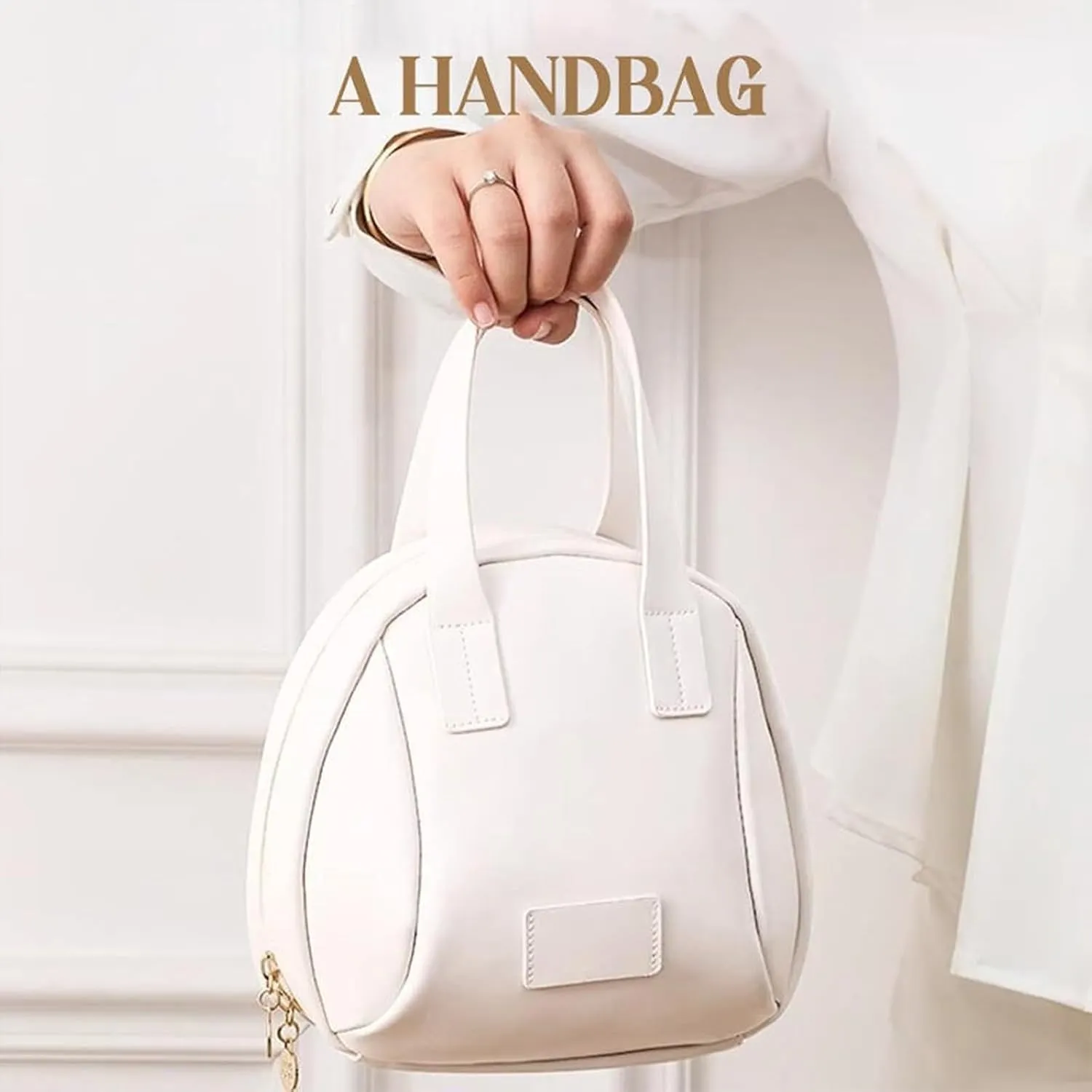 Multi-Layered Shell-Shaped Cosmetic Bag, 2025 Portable PU Leather Waterproof Handbag Style Cosmetic Pouch, Makeup Bag with Compartments (White)