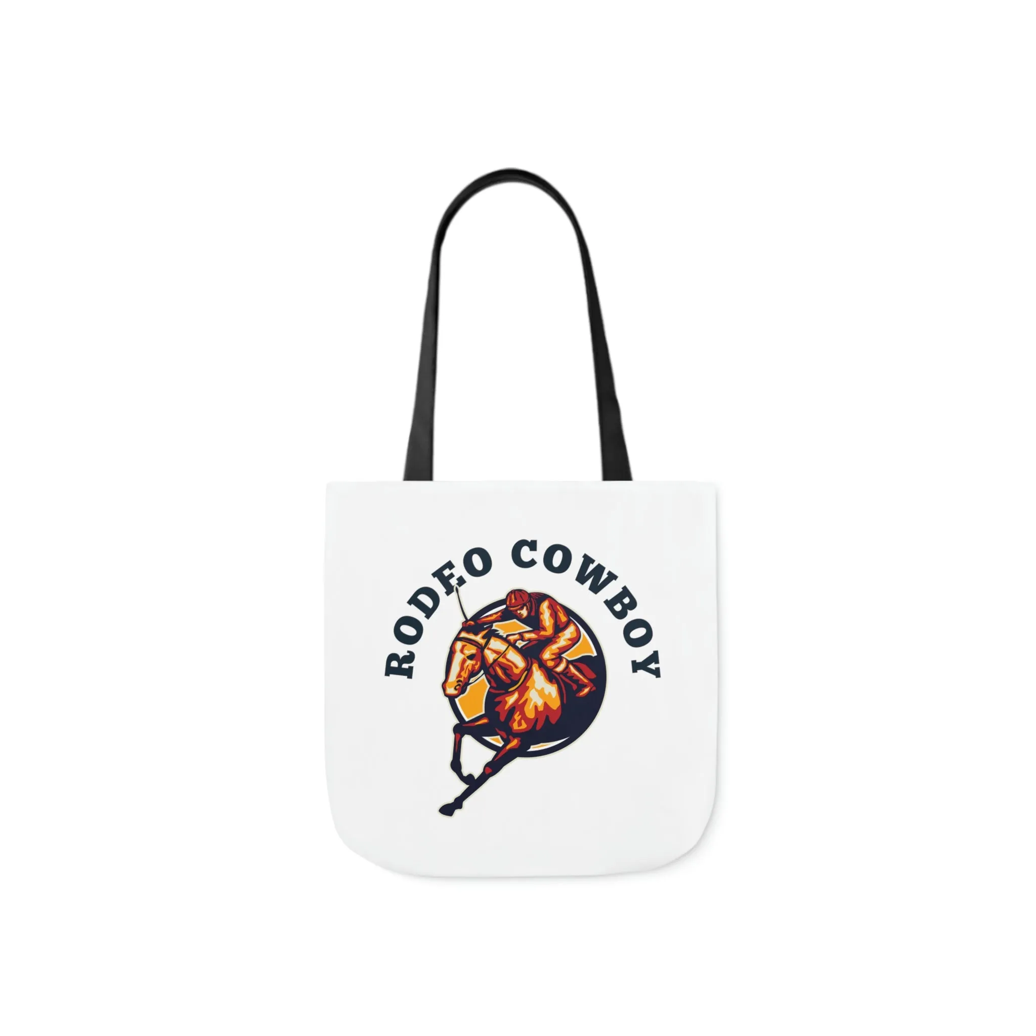 Rodeo Cowboy Horse POD Polyester Canvas Tote Bag (AOP)
