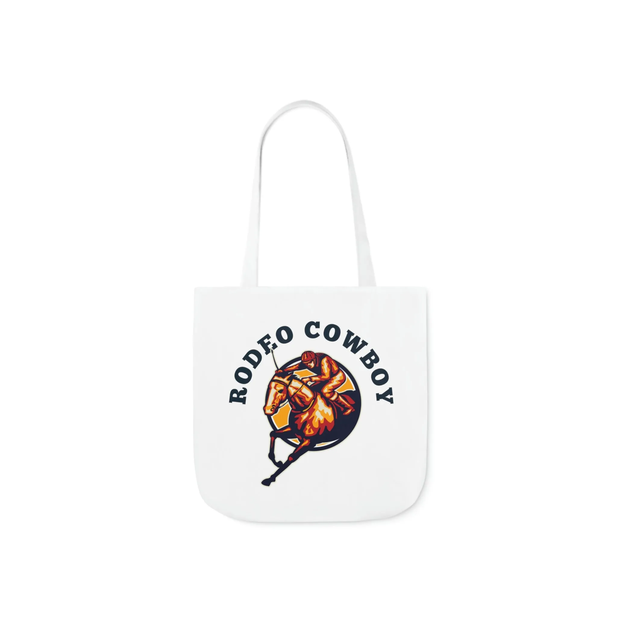 Rodeo Cowboy Horse POD Polyester Canvas Tote Bag (AOP)