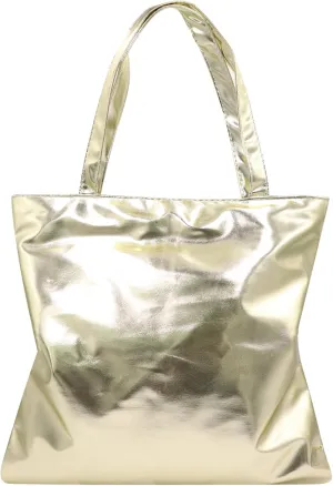Shiny Holographic Tote Handbag Fashion PU Leather Metallic Purse Shoulder Bag Shopping Pouch for Women Girls