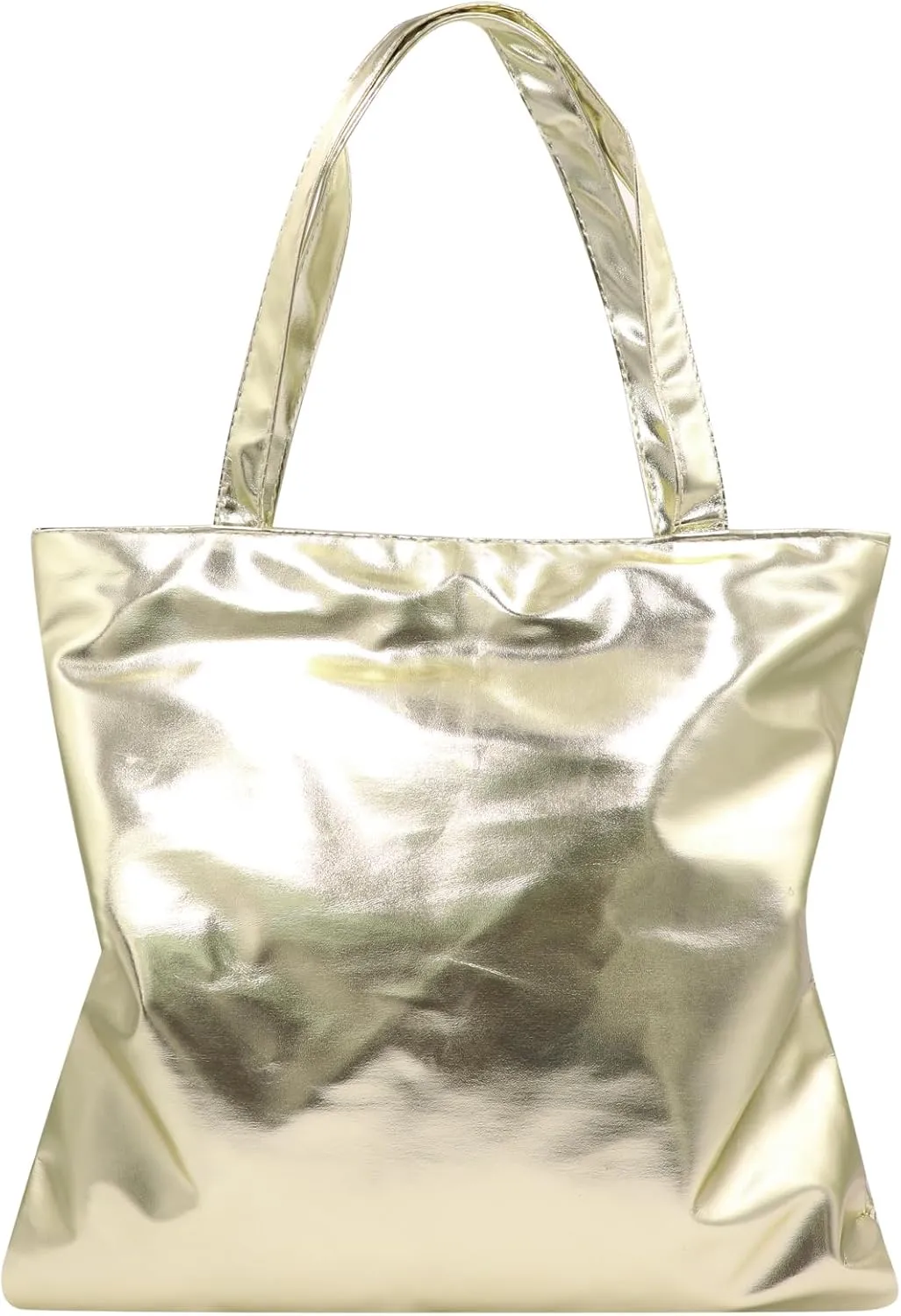 Shiny Holographic Tote Handbag Fashion PU Leather Metallic Purse Shoulder Bag Shopping Pouch for Women Girls