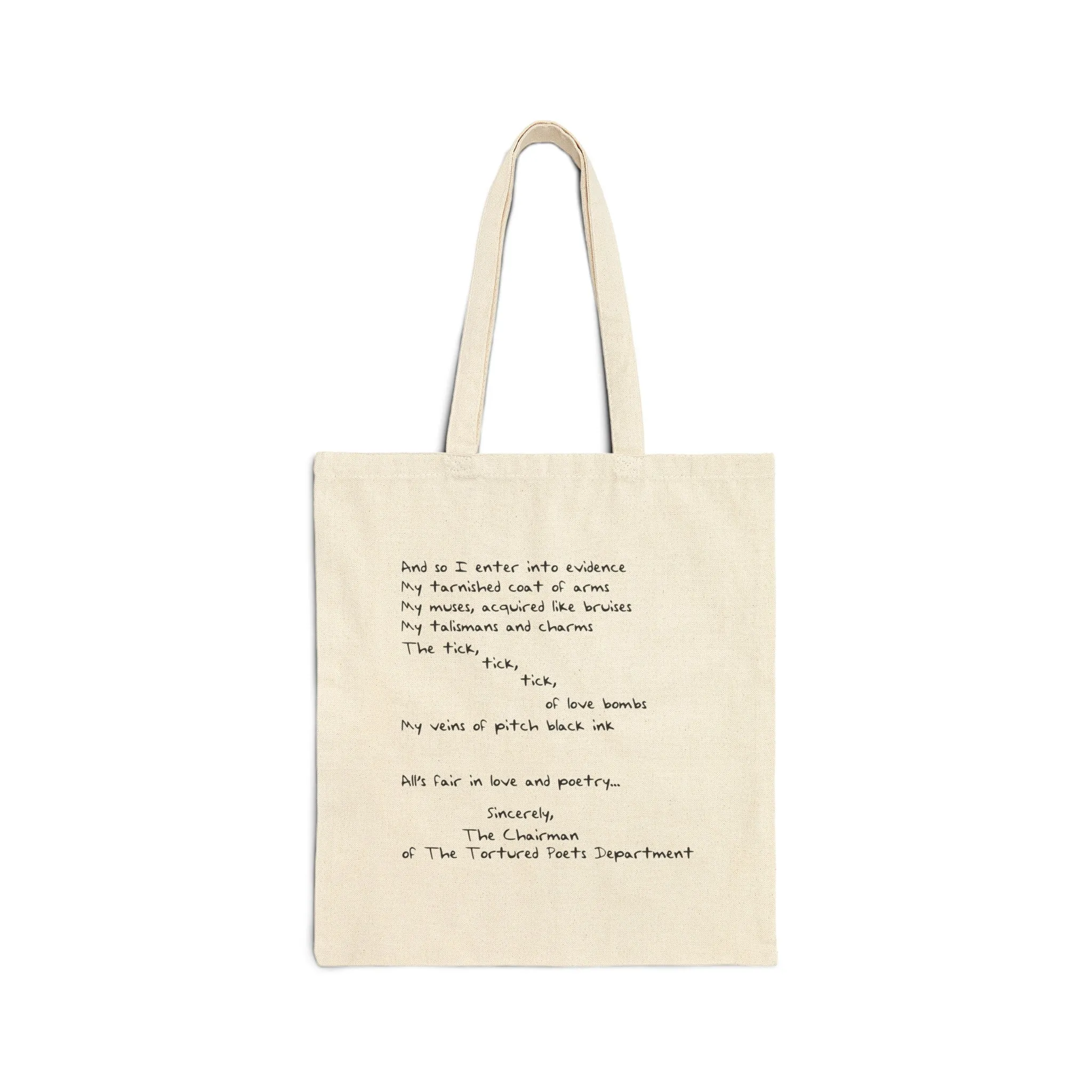 Sincerely, The Chairman Cotton Canvas Tote Bag