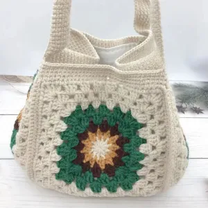 Sohiwoo Handwoven shoulder bag, crossbody bag, grandmother pattern handbag, women's mobile phone bag, fashionable and beautiful