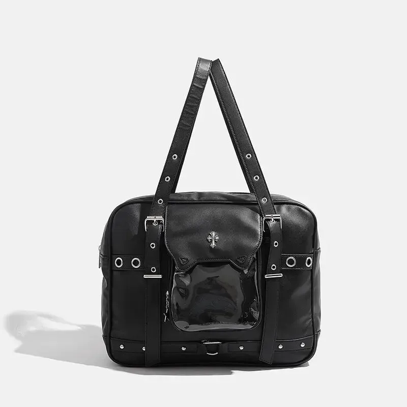 Sohiwoo Harajuku Black Ita Bags Backpack Women Sweet Cool Transparent Large Capacity Handbag Ladies Japanese Y2k Backpacks Chic