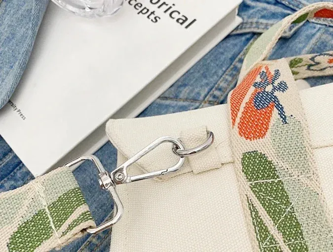 Sohiwoo Women Canvas Textile Big Capacity Work Handbag Lady Casual Fabric Minimalist Simple Designer Postman Satchel Side Messenger Bag