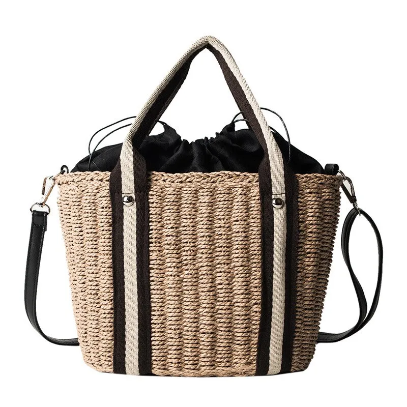 Summer Handmade Bags For Women Weaving Ladies Straw Bag Beach Bag Rattan Kintted Handbags Totes Bohemia Knitted Shoulder bag
