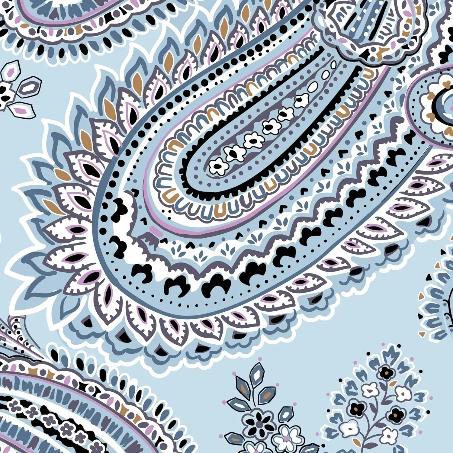 Vera Bradley Women's Cotton Large Travel Duffel Bag, Soft Sky Paisley, One Size